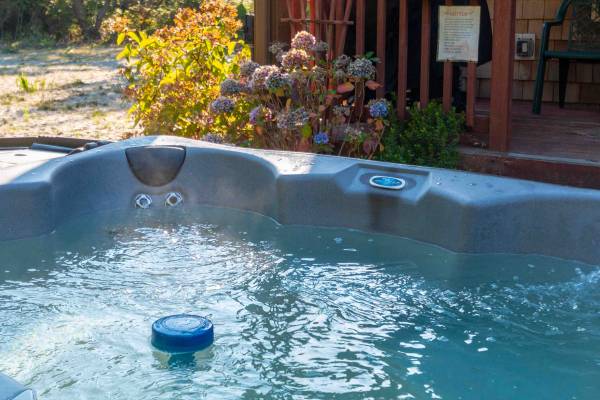 Hot tub photo. Many of our homes have private hot tubs