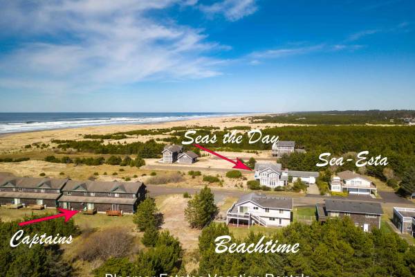 Arial view of 3 vacation rentals near each other