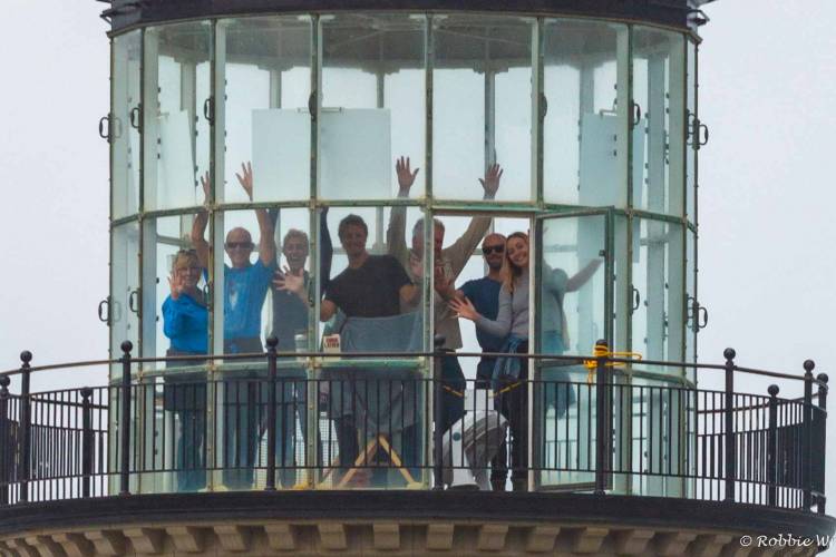 People in North Head Lighthouse