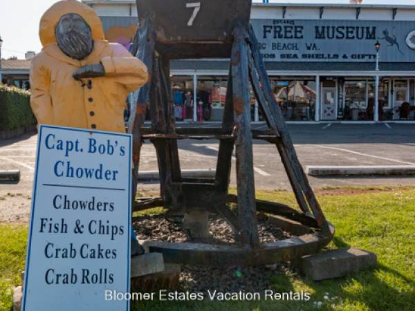 Captains Bob Clam Chowder is located next to Marshes Free Museum Captains Bob Clam Chowder Sign