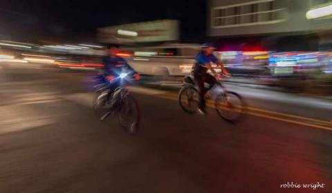 Police on bicycles during Rod Run Long Beach WA