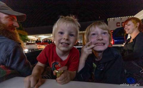 Children enjoying the car show