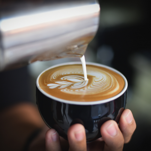 Pouring Coffee Barista Pouring decorative coffee