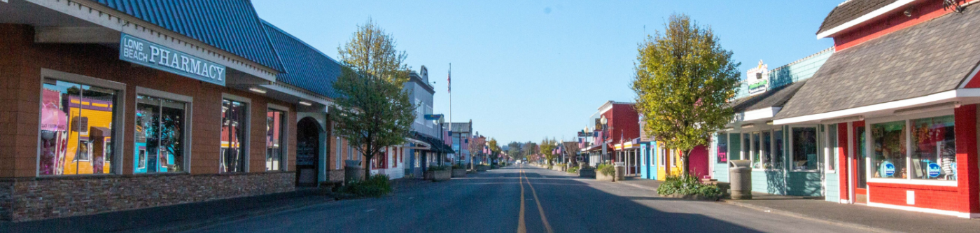 An empty Downtown Long beach Wa